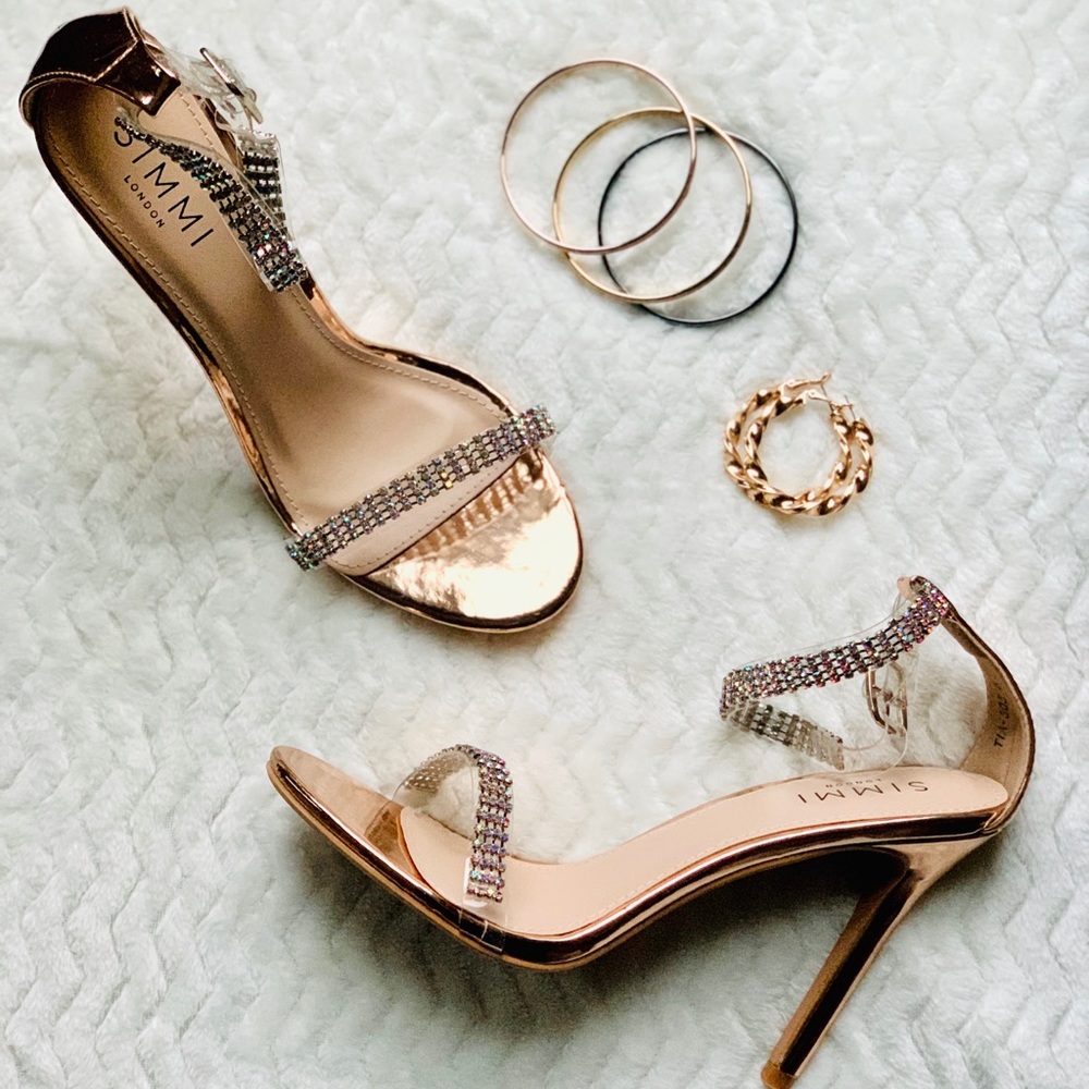 SIMMI Rose Gold clear heel